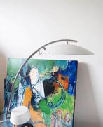 Minimalistische witte Vintage IKEA Bauhaus stijl LAMP, Huis en Inrichting, Lampen | Tafellampen, Gebruikt, Minimalistische strakke Vintage ikea boog design lamp