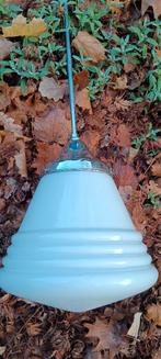 Art Deco opaline spindel lamp school lamp (L44), Ophalen of Verzenden