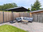 Loungeset met parasol incl beschermhoezen, Ophalen, 5 zitplaatsen, Bank, Aluminium