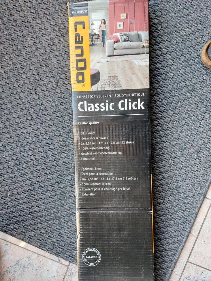 PVC click-laminaat donkergrijs-eiken, Huis en Inrichting, Stoffering | Vloerbedekking, Nieuw, Laminaat, Overige kleuren, 25 tot 50 m²