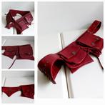 Heuptas riem rood leder Buidelriem 108 cm fanny pack, Ophalen, 100 cm of meer, Echt leder, Heupriem