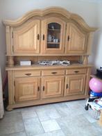 Massief eiken kast, salontafel en hangkast, Huis en Inrichting, Kasten | Dressoirs, Ophalen, Eikenhout, Zo goed als nieuw, 200 cm of meer