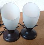 2 tafellampjes /bedlamp/mini bedlampjes/vintage nachtlampjes, Gebruikt, Glas, Vintage - seventies, Ophalen of Verzenden