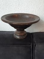 Houten schaal op voet, landelijk ,"stolpbord"sleets,sober, Ophalen of Verzenden