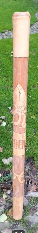 Bamboe Didgeridoo met Gravures, Muziek en Instrumenten, Ophalen of Verzenden, Gebruikt