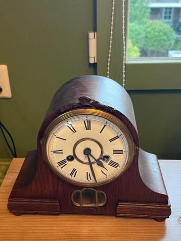 Antieke Mantelklok - Prachtig Houten Design beschikbaar voor biedingen