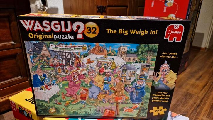 Wasgij puzzel 32 mag het een onsje meer zijn?, Hobby en Vrije tijd, Denksport en Puzzels, Zo goed als nieuw, 500 t/m 1500 stukjes
