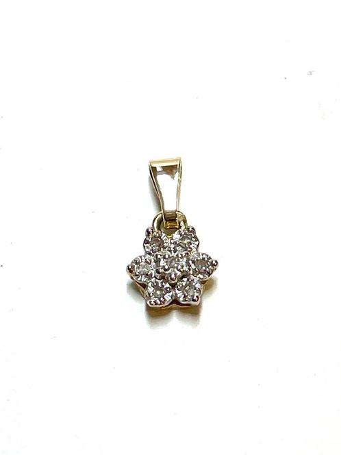 14k gouden hanger met diamanten, Sieraden, Tassen en Uiterlijk, Kettinghangers, Zo goed als nieuw, Goud, Goud, Overige voorstellingen