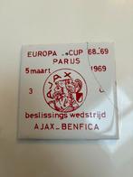 Tegeltje Ajax Europa Cup ‘68-69 (Ajax - Benfica), Verzamelen, Ophalen, Zo goed als nieuw, Ajax