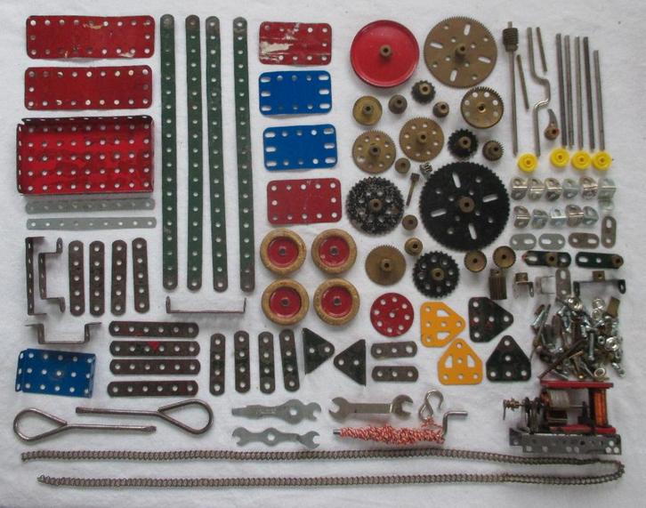 Meccano, partijtje oud spul., Antiek en Kunst, Antiek | Speelgoed, Ophalen of Verzenden
