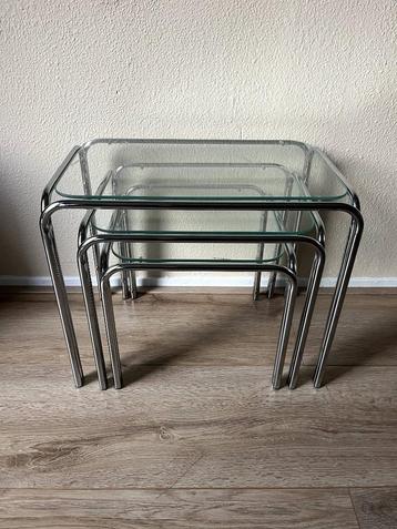 Space Age Bijzettafels - Chroom - Bauhaus - Retro Mimiset  beschikbaar voor biedingen