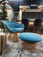 Knoll Lounge Chair + Ottoman Warren Platner gold 18K LP 17.5, Metaal, Zo goed als nieuw, 75 tot 100 cm, Overige vormen