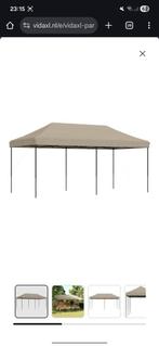 Partytent inklapbaar 580x292x315 cm - Taupe, Ophalen, Opvouwbaar, Partytent, Minder dan 4 meter