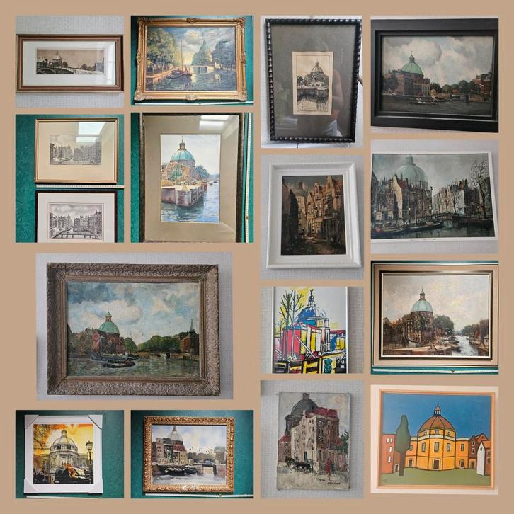 Koepelkerk Amsterdam: Schilderijen & Tekeningen Collectie, Antiek en Kunst, Kunst | Schilderijen | Klassiek, Ophalen