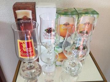 4 Gave Grolsch Bierglazen in doos!! 2 Herfstbok glazen. beschikbaar voor biedingen