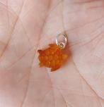 925 zilveren hanger Schildpad met Barnsteen(Amber), O.T., Overige voorstellingen, Nieuw, Oranje