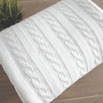 🌿 IKEA plaid 🌿 sprei, gebreid kabelmotief 100% katoen, Gebruikt, Beige, Overige typen, Tweepersoons