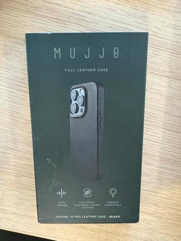 Mujjo Leren Hoesje met MagSafe iPhone 15 Pro zwart beschikbaar voor biedingen