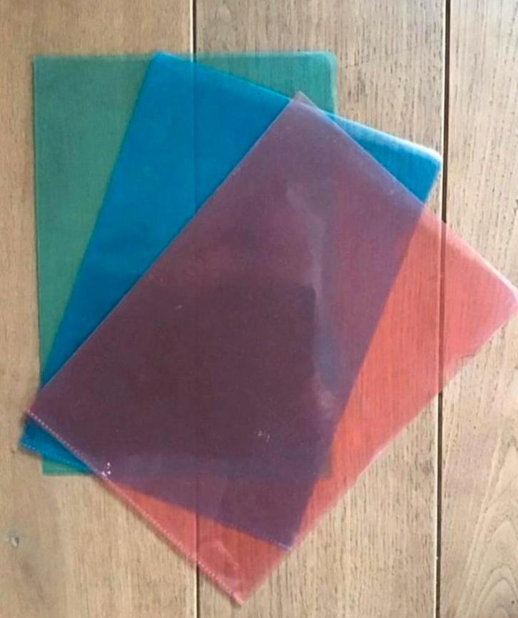 Veel L4 plastic insteekhoezen 3 kleuren, Diversen, Schoolbenodigdheden, Ophalen