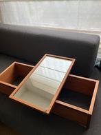 Flexibele Spiegel wandkast eikenhout hout vintage midcentury, Gebruikt, Ophalen of Verzenden, 100 tot 125 cm, Minder dan 100 cm