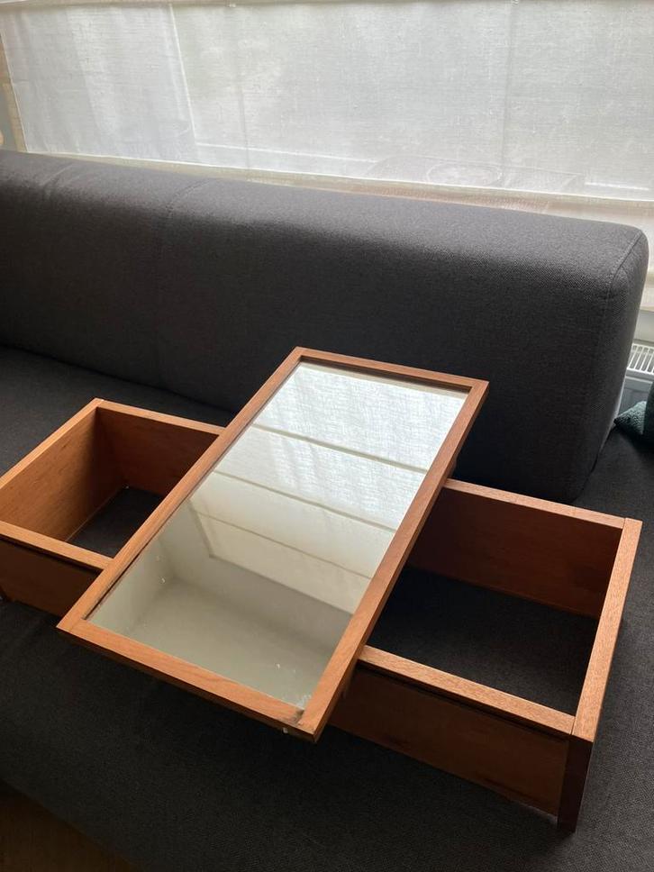 Flexibele Spiegel wandkast eikenhout hout vintage midcentury, Huis en Inrichting, Woonaccessoires | Spiegels, Gebruikt, 100 tot 125 cm
