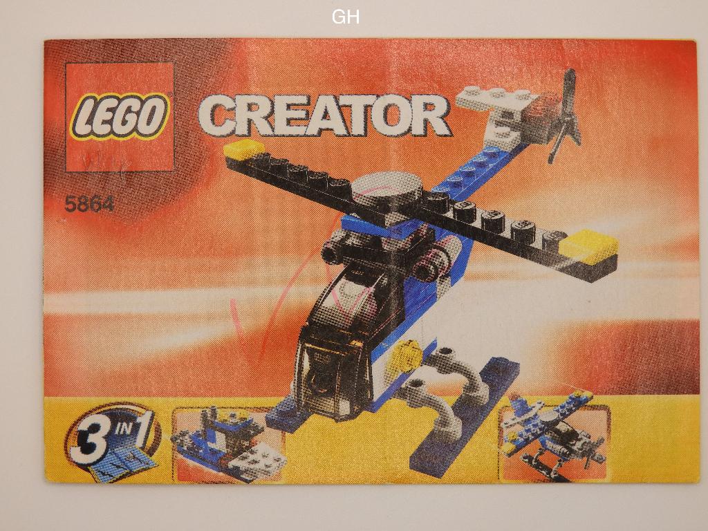 Lego 5864 Mini Helicopter, Ophalen of Verzenden, Gebruikt, Complete set, Lego