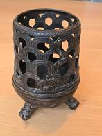 Zeer zeldzame antieke bronzen kandelaar van Balinees ontwerp, Ophalen of Verzenden, Brons