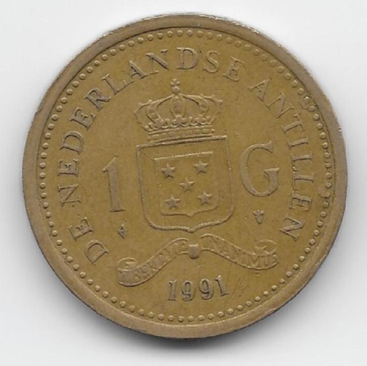 Nederlandse Antillen 1 gulden 1991 KM# 37, Postzegels en Munten, Munten | Amerika, Losse munt, Midden-Amerika, Verzenden