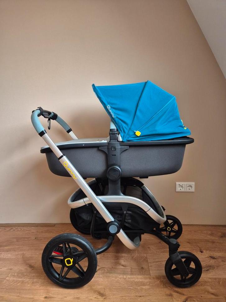 Quinny VNC Combiwagen blauw, Kinderen en Baby's, Kinderwagens en Combinaties, Gebruikt, Combiwagen, Quinny, Met reiswieg, Verstelbare duwstang