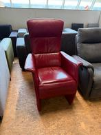 Leren Relaxfauteuil - Gasveer verstelbaar, Huis en Inrichting, Fauteuils, Ophalen, Gebruikt, 100 tot 125 cm, Leer