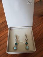 Larimar edelsteen zilveren oorbellen, Sieraden, Tassen en Uiterlijk, Ophalen of Verzenden, Nieuw, Blauw, Zilver