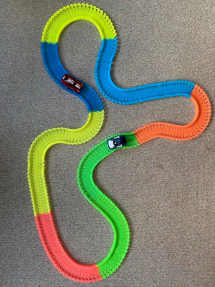Auto Baan Fluoriserend, Kinderen en Baby's, Speelgoed | Racebanen, Zo goed als nieuw, Racebaan, Elektrisch, Overige merken, Zelf te bouwen