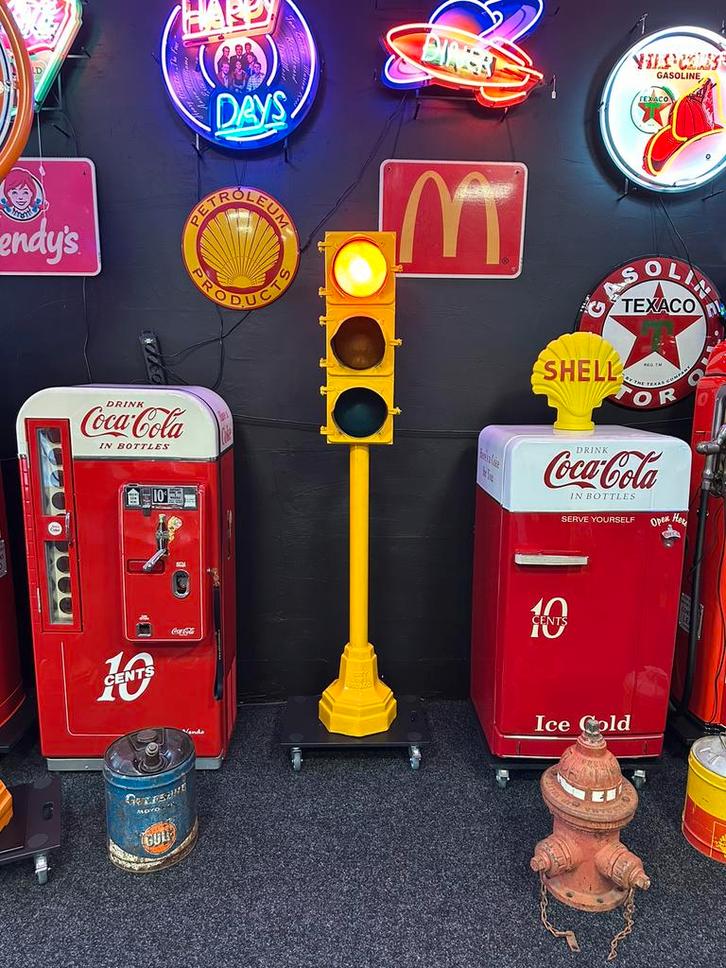 Prachtig USA verkeerslicht op voet ! Unieke decoratie, Verzamelen, Automaten | Overige, Gebruikt, Ophalen