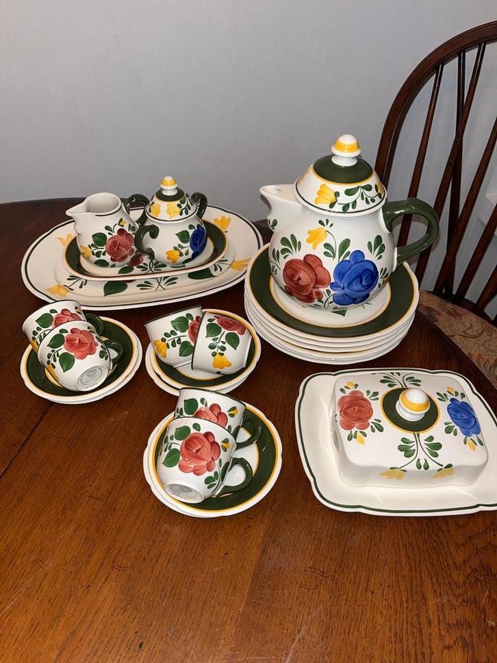 Complete Serviesset met Bloemmotief, Antiek en Kunst, Antiek | Servies compleet, Ophalen