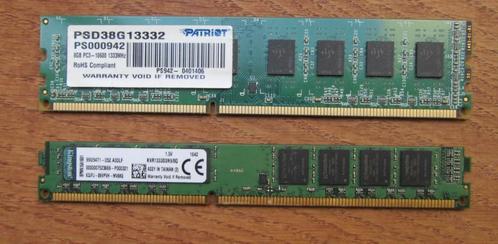 2 stuks 8GB PC3  10600 (1333Mhz) DDR3 Geheugens, Computers en Software, RAM geheugen, Zo goed als nieuw, Desktop, DDR3, Ophalen