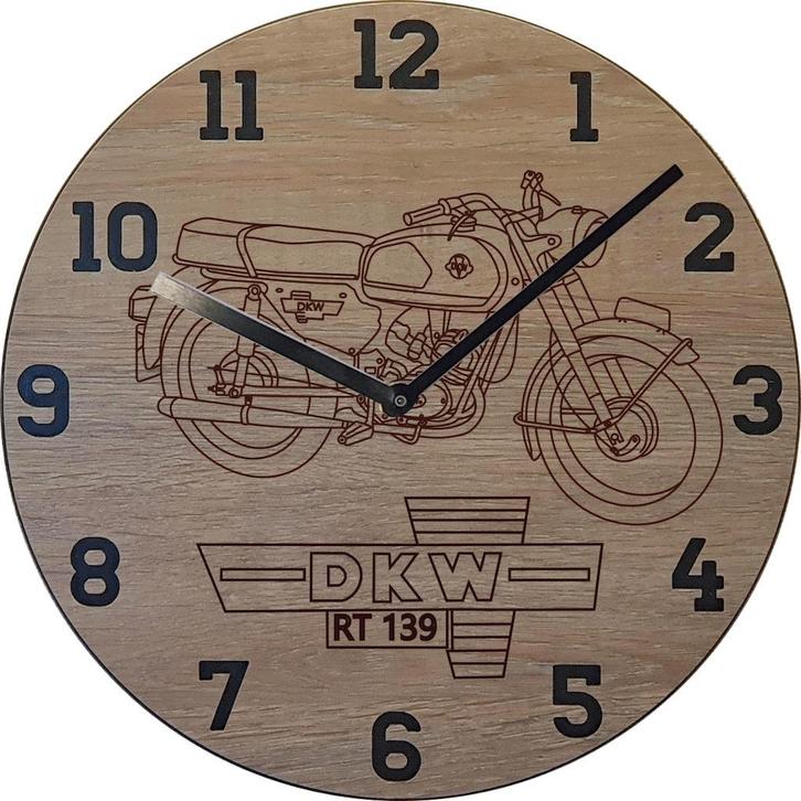 Themaklok met een DKW RT139 brommer als thema, Huis en Inrichting, Woonaccessoires | Klokken, Nieuw, Wandklok, Ophalen of Verzenden