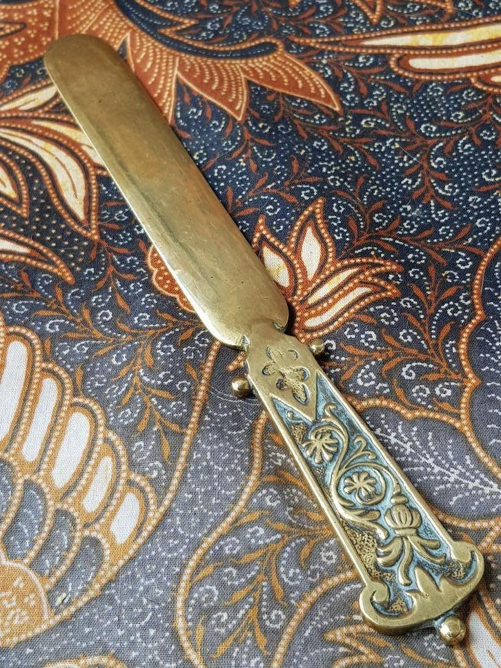 Mooie antieke Engelse briefopener van koper 18,8 cm. 1900., Antiek en Kunst, Antiek | Koper en Brons, Koper, Ophalen of Verzenden