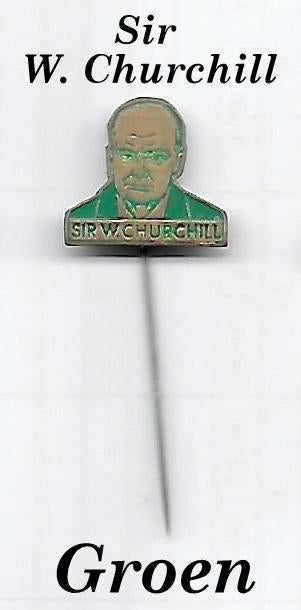 sp211 (groen ) speldje van Sir Winston Churchill, Verzamelen, Speldjes, Pins en Buttons, Ophalen of Verzenden, Zo goed als nieuw