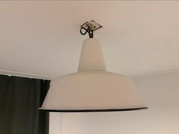 Hanglamp fabriekslamp geëmailleerd patina wit beschikbaar voor biedingen