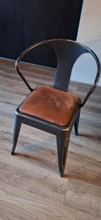 2 Vintage look Tolix Stoelen - Metaal met Stoffen Zitting, Ophalen, Gebruikt, Stof, Twee