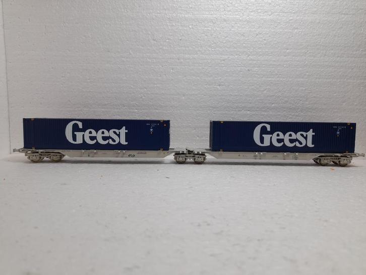 Roco NS gelede-containerwagon 47106, Hobby en Vrije tijd, Modeltreinen | H0, Zo goed als nieuw, Wagon, Gelijkstroom, Roco, NS