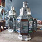Twee marrokaanse lampen, Ophalen, Gebruikt, Glas, Minder dan 50 cm