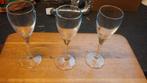 3 Borrelglaasjes op Voet, Glas of Glazen, Nieuw, Ophalen of Verzenden, Glas