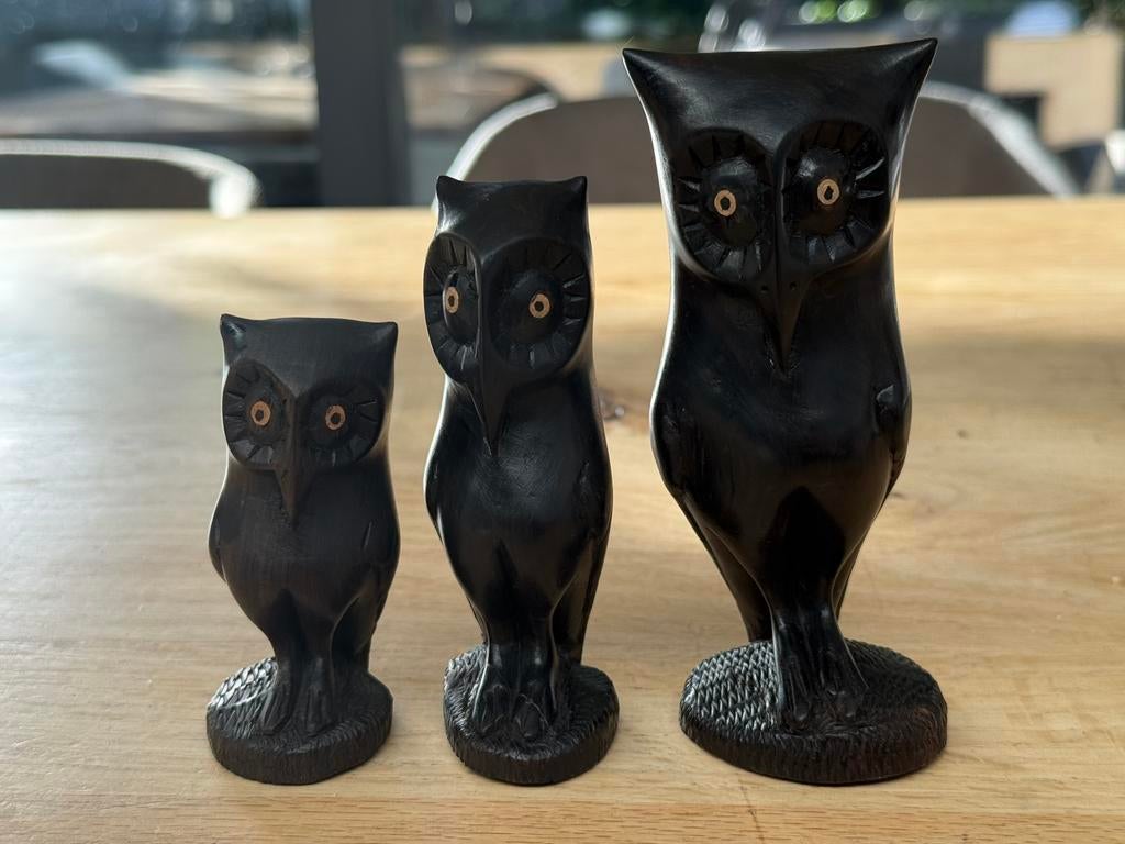 Houten uiltjes - 3 maal, Ophalen of Verzenden