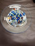 Glazen schaal met kleurrijk design, Ophalen, Schaal, Rond, Glas