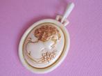 jwg Art Nouveau 20s camee portret ketting hanger celluloid, Verzenden, Overige materialen, Hanger