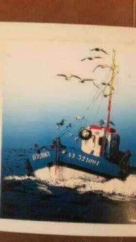 Bijzonder werk vissersboot gesigneerd Zeefdruk?, Antiek en Kunst, Kunst | Schilderijen | Klassiek, Ophalen