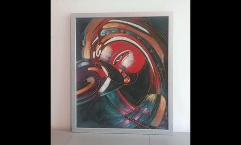 Olieverf doek met mystieke figuur, Antiek en Kunst, Kunst | Schilderijen | Modern, Ophalen of Verzenden