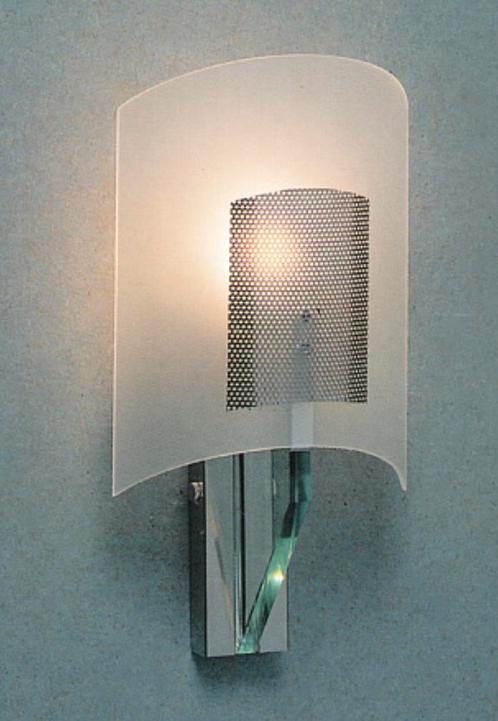 Sothis Art wandlamp met Murano glazen kap , jaren 80, Huis en Inrichting, Lampen | Wandlampen, Gebruikt, Glas, Metaal, Ophalen