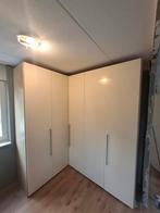 Grote kledingkast, wit en eikenkleur, Huis en Inrichting, Ophalen, Gebruikt, 200 cm of meer, 200 cm of meer